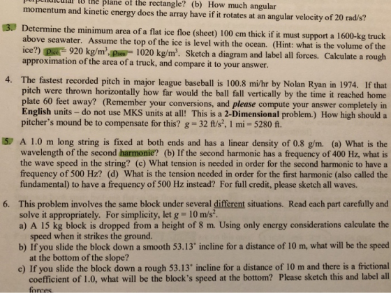 plane of the rectangle? (b) How much angular momentum and kinetic energy does the array have if it rotates at an angular velo