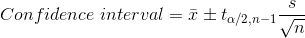 Confidence interval = ī ta/2,1–17
