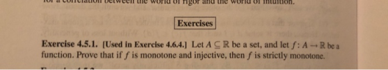 HIVUVI VW WITU DI HOT and the world Of Intuition. Exercises Exercise 4.5.1. (Used in Exercise 4.6.4.] Let A CR be a set, and