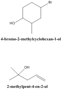 HO1 4-bromo-2-methylcyclohexan-1-ol OH 2-methylpent-4-en-2-ol