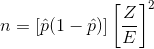 n = [p(1 – P)]