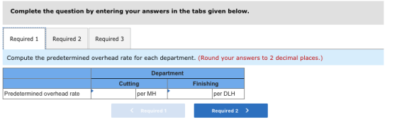 Complete the question by entering your answers in the tabs given below. Required 1 Required 2 Required 3 Compute the predeter