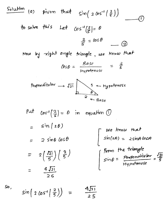 Solution 10) given that sin (2005 ( } )) to solve this Let Cost (3)= 0 z = logo know that Now by right angle triangle, we Ba