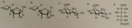b. C. HOH d. HOH e. CHO HO Ho HOH OH HHO OH OH H--OH H OH H OH H OH CH2OH