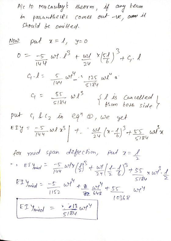 term Ale to macaulays theorm, if any parantheses comes out should be omitted. in -ve, am it Now put a=l, y=0 t wel (8) -5 we