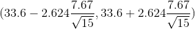 (33.6 – 2.624.07, 33.6 +2.6247.07 V15 V15