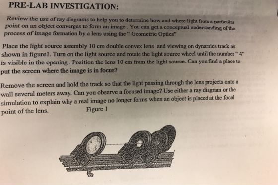 PRE-LAB INVESTIGATION: Review the use of ray diagrams to help you to determine how and where light from a particular point on