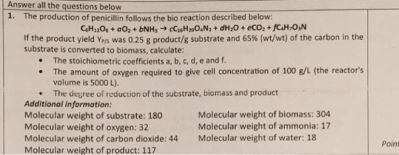 Answer all the questions below The production of
