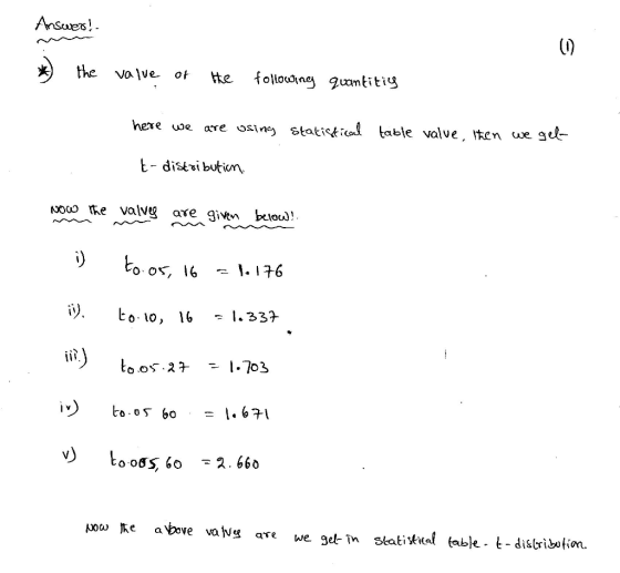 Answes (0 >) tke vo lve. o te follousne Zuamtitii here uwe are osine) statickial lable valve, en we get- 0, 16 - 1.33? iiリ to oƠS, 60-2, 660 ow e abeve vavg ae we gel-m skatika abet- distributim