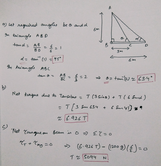 or BD 3 n 2 b) Net torqu 6.926 6 926 T (20o a)