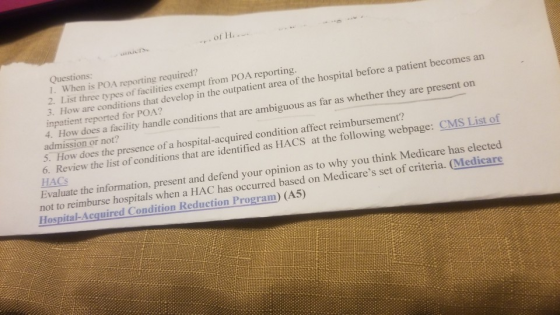 of H. Questions: 1. When is POA reporting required? 2. List three types of facilities exempt from POA reporting. 3. How are c