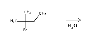 Draw the substitution product formed in the follow