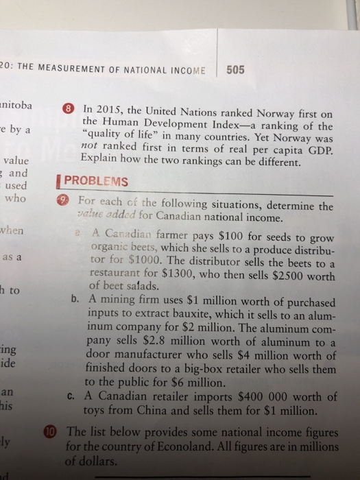 20: THE MEASUREMENT OF NATIONAL INCOME 505 nitoba re by a value and used who when as a h to 8 In 2015, the United Nations ran