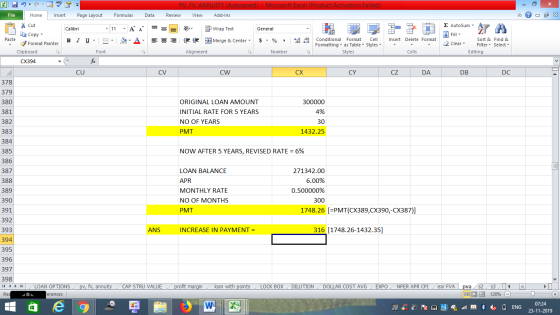 PV, FV, ANNUITY (Autosaved) - Microsoft Excel (Product Activation Failed) Review View Add-Ins File Home Insert Page Layout Fo