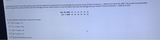 A statistical analyst for the Wall Street Journal randomly selected six companies and recorded both the price per share of st