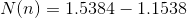N(n) = 1.5384 – 1.1538
