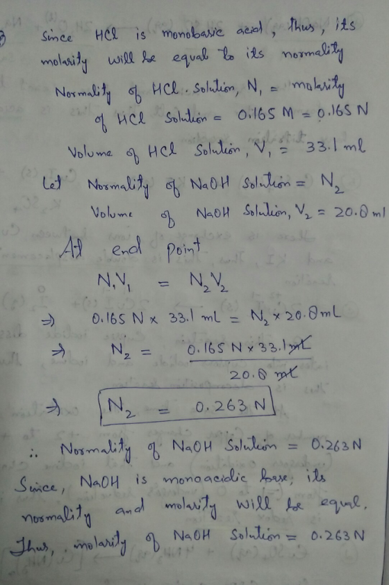Smce He is monobave aeiel, thus, its Voluma Voly me end point 20.0 mm う.. IN .0, 263 N 2 =