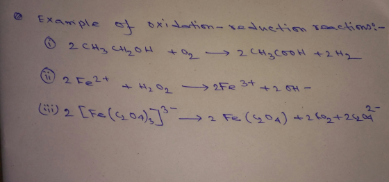 Example of oxidation 2 CH₂ CH₂OH to reduction reactions - 2 CH3COOH + 2Hg 2Fe 3+ +2.04 - Fezt & H₂O (1) 2 [Fe(C204);]3 - 2 Fe