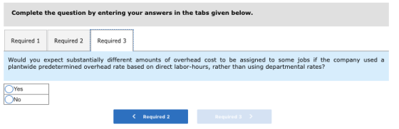 Complete the question by entering your answers in the tabs given below. Required 1 Required 2 Required 3 Would you expect sub