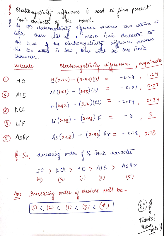 o alaus is ли & Election gativity difference is used to find percent o ionic character of the band. the electronegativitą dif