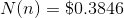 N(n) = $0.3846