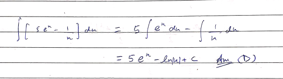 e - 1) I du 5/ en del ola La = 5e - Infult C Am )