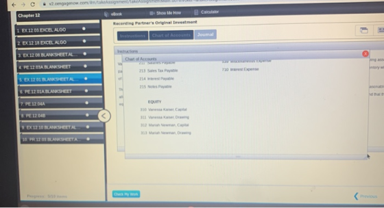 V2.cengagenow.com/ilm/takeAssignment/takesih Calculator Chapter 12 eBook Show Me How Recording Partners Original Investment