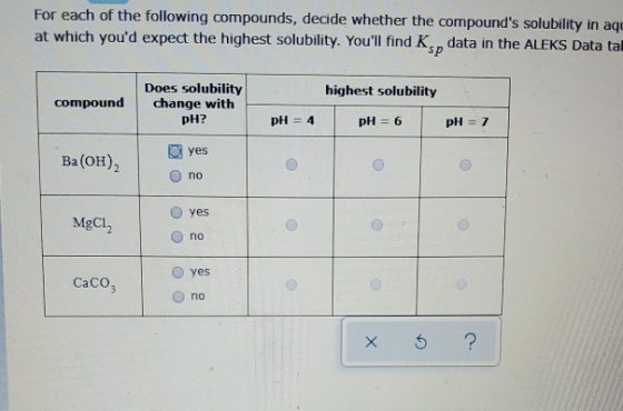 For each of the following compounds, decide whether the compounds solubility in aqu at which youd expect the highest solubi