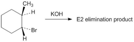 CH Br KOH E2 elimination product