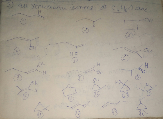 I all structural isomers of C.H. O are -OH HO