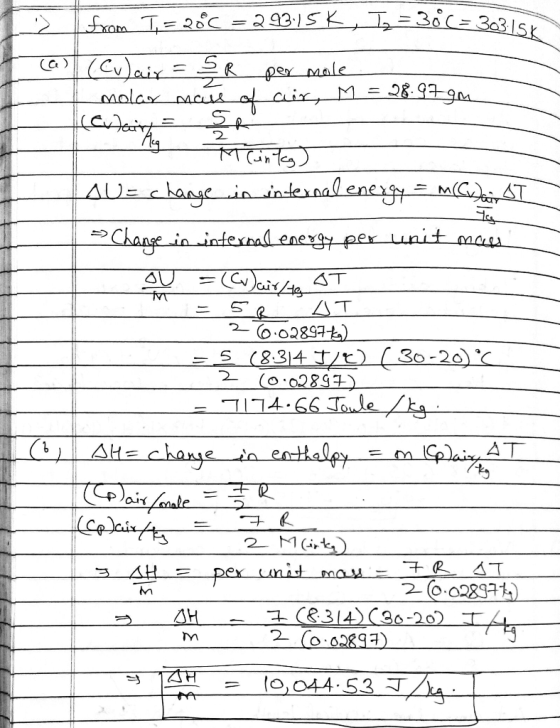 1 A Parcel Of Air Is Heated Isobarically From 20 0 C To 30 0 C A 