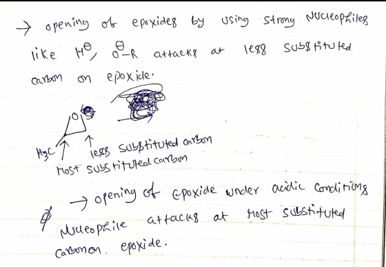 » opening of epoxides by using strong Nucleophiles like. Ho, or attacks at legs substituted carbon on epoxide Tarono consegna