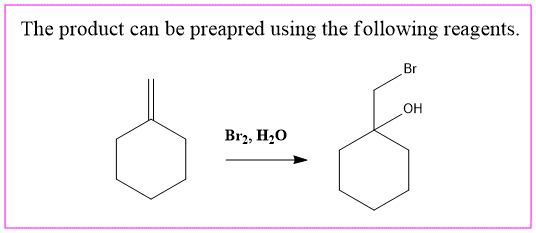 The product can be preapred using the following reagents. Br Br2, H,0