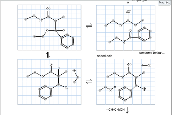 Map BD :: 는 continued below ... added acid -0. :0: 10: -CHSCH-OH