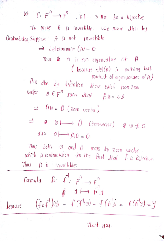 delesminant()O becaure en) it nelhing but ivalues of A) hus andmas 2e uechor Thos A is inver hbl Formala ause Thant ycu