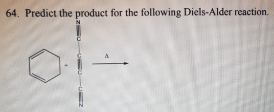 64. Predict the product for the following Diels-Alder reaction EU-UEU-UE