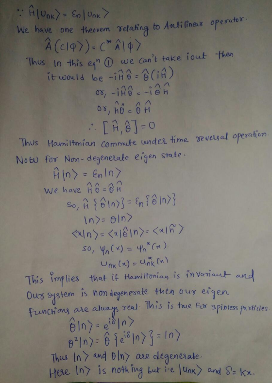 f | Unk>= En | Unk> We have one theorem relating to Antilinear opere À (619)) = (*216) Thus in this egn @ we cant take out t