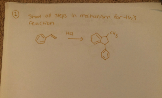 Show all steps in mechanism for this reaction HCI CH3