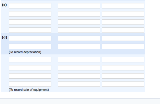 (c) (d) (To record depreciation) (To record sale of equipment)