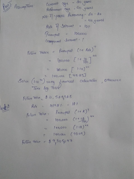 Ponr AstumpTont a0 yea CUMent age G0 Retorement ge years Remining No-3 60- Ratntevat Prme pat 101 D0,000 Inreveit COmpoued T