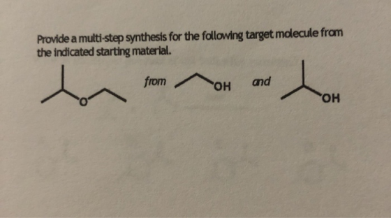 Provide a multi-step synthesis for the following target molecule from the indicated starting material. T- from OH and он