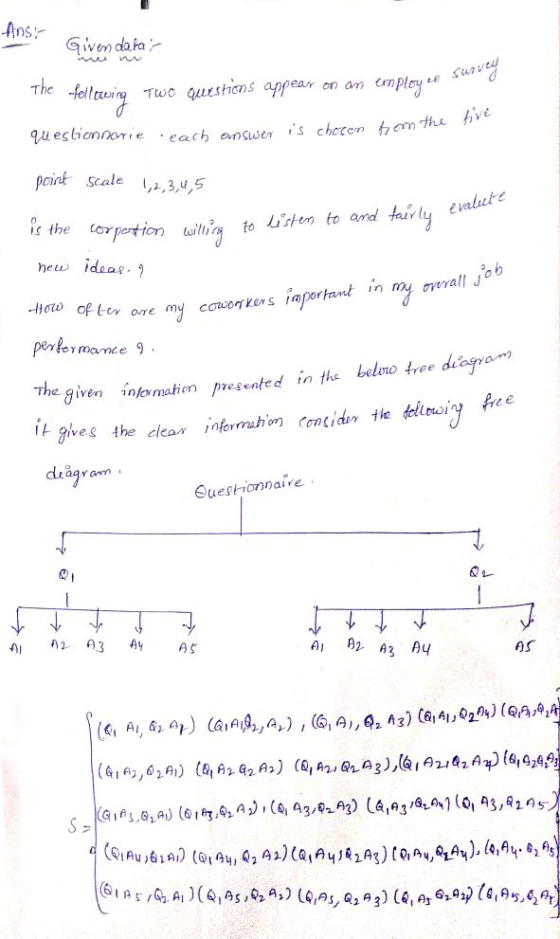 Ans Sivem daha he -fellewin Two queshens appear en an empley u eslionnoeeach nsoen nk scale,3,4,5 Corportion tuin to Listen to and tairly evalut he ideo. perlermarnce 9 ivennlomatienesented in the belno tree diagroa The taay am 月1月2-43 Ay as 5-1(G ing.91m) (61hAaj) , (4 43.อุ_A3) La,@gRA, (О, A3Az ns,