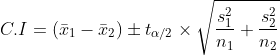 C.I (1 2) ± ta/2 n2 ni