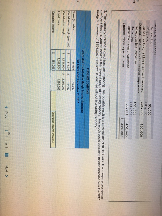 90,000 105,000 235,000 430,000 Selling expenses Packaging Shipping Sales salary (fixed annual amount) General and administrat