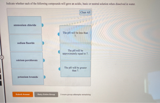 Indicate whether each of the following compounds will gave an acidic, basic or neutral solution when dissolved in water. Clea