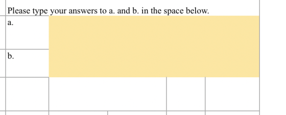 Please type your answers to a. and b. in the space below.