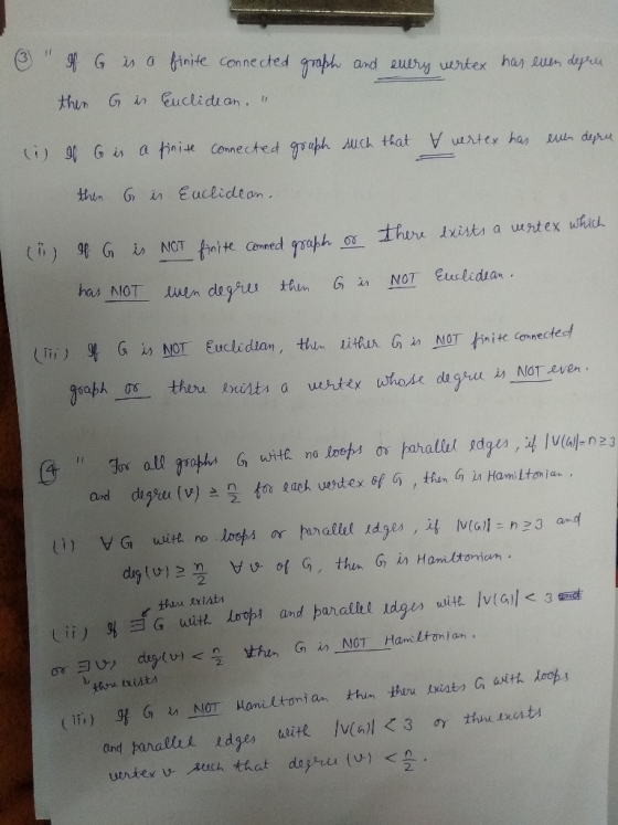 I 3 If G is a finite connected graph and every vertex has even degru then in Euclidean. (i) of G is a finite connected gra