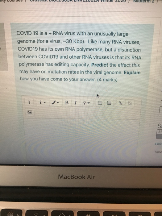 Ivy Louises CIUSSI15L VIULZJUSA EN VE2002A Wirei 2020 Moterm 2 COVID 19 is a + RNA virus with an unusually large genome (for