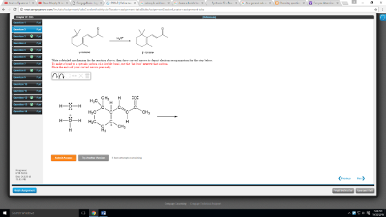 Write a detailed mechanism for the reaction above,