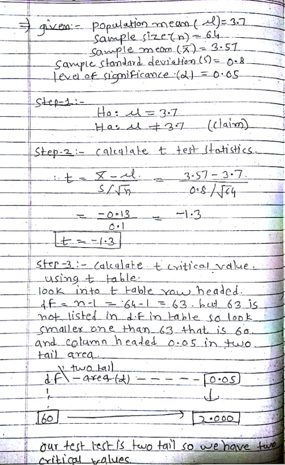 Sample-Sizeてn) Samrle Standard devra Hon(9-0.2 0 alulate-t-tert (tatistics.-- table 、cow headed ex one tham 63 4hat is 6a and column headed o.oSin two O OS
